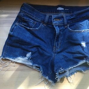 Ripped boyfriend shorts